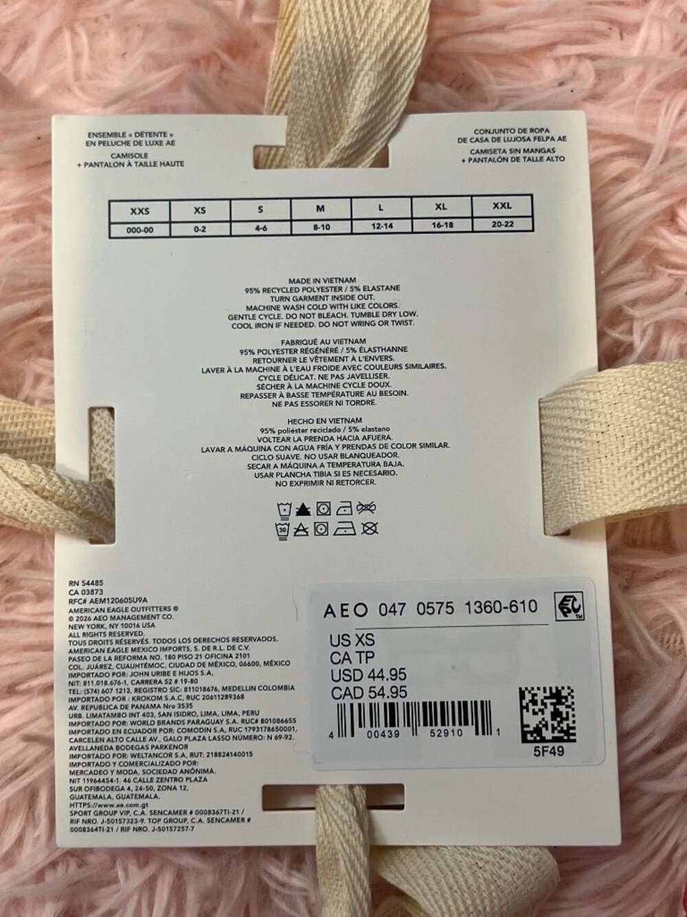 American Eagle Valentine's Day Candy Hearts Pj Set View 5